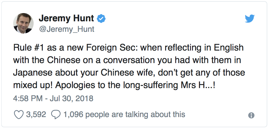 Jeremy Hunt Tweeting